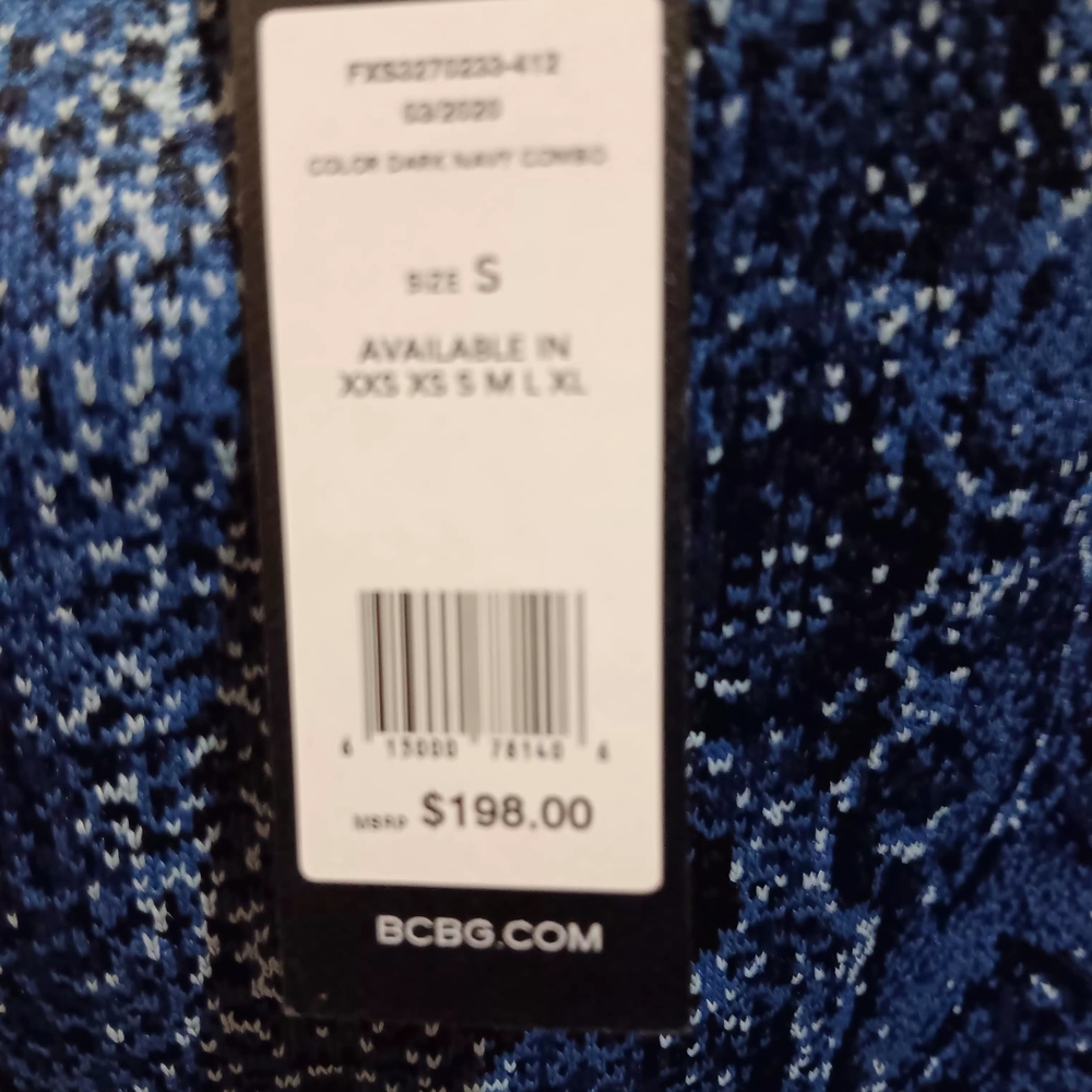 BCBG Deep Blue Patterned Skirt